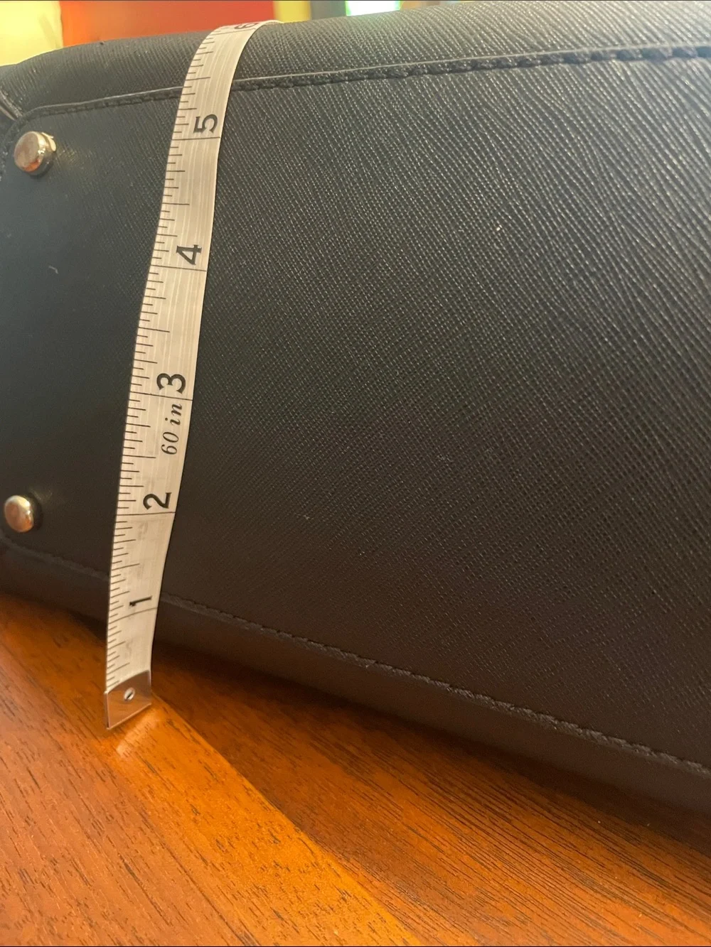 kate spade Black Saffiano Leather Tote with Gold Logo C66